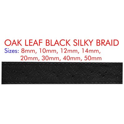 Oak Leaf Black Silky Braid Lace For Army