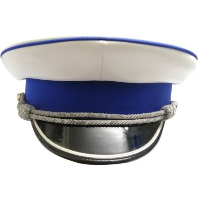 Scottish Officer Peak Cap, White Blue Military Hat