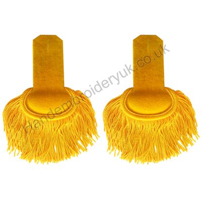 Yellow Silk Shoulder Epaulettes With Button Hole (Pair)