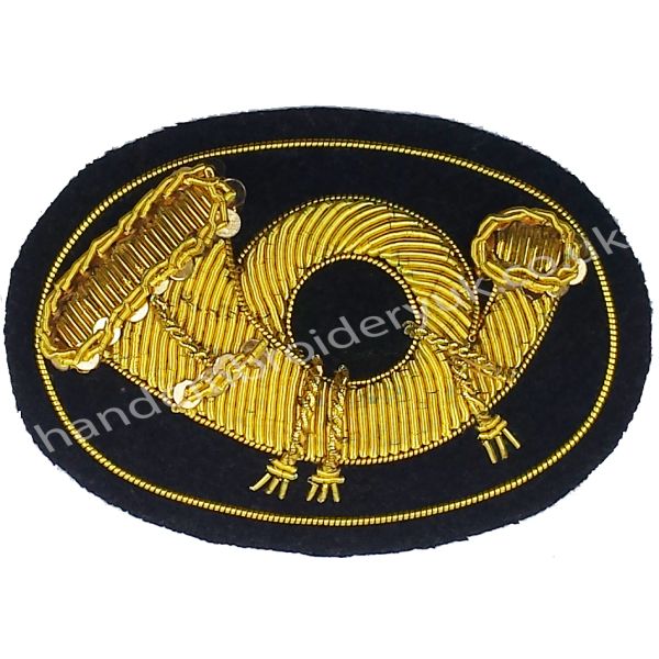 American Civil War ACW Infantry Officers Gold Braided Horn Kepi Badge